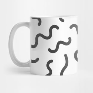 Squiggle Squiggle Squiggle | Black and White Abstract Art Mug